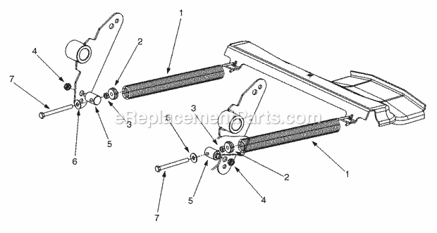 Lift Assist Spring Diagram and Parts List for 365L 53CA1D5K100 Cub Cadet Lawn Mower